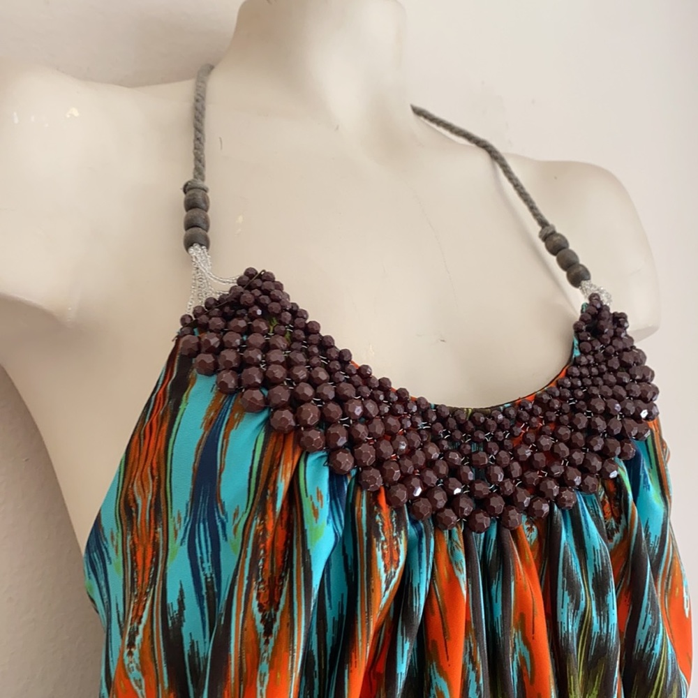 Sexy maxi dress 2X with neckline beaded detail - Picture 2 of 4